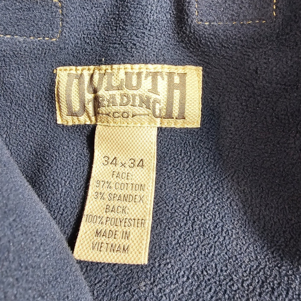 Duluth Trading Flex Fire Hose Cargo Pants Khaki 34x34 Thrashed Fleece Lined - Picture 11 of 16
